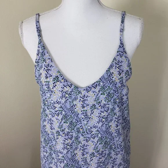 July Morning Floral Ruffle Midi Dress Violet Size Small - Picture 2 of 12
